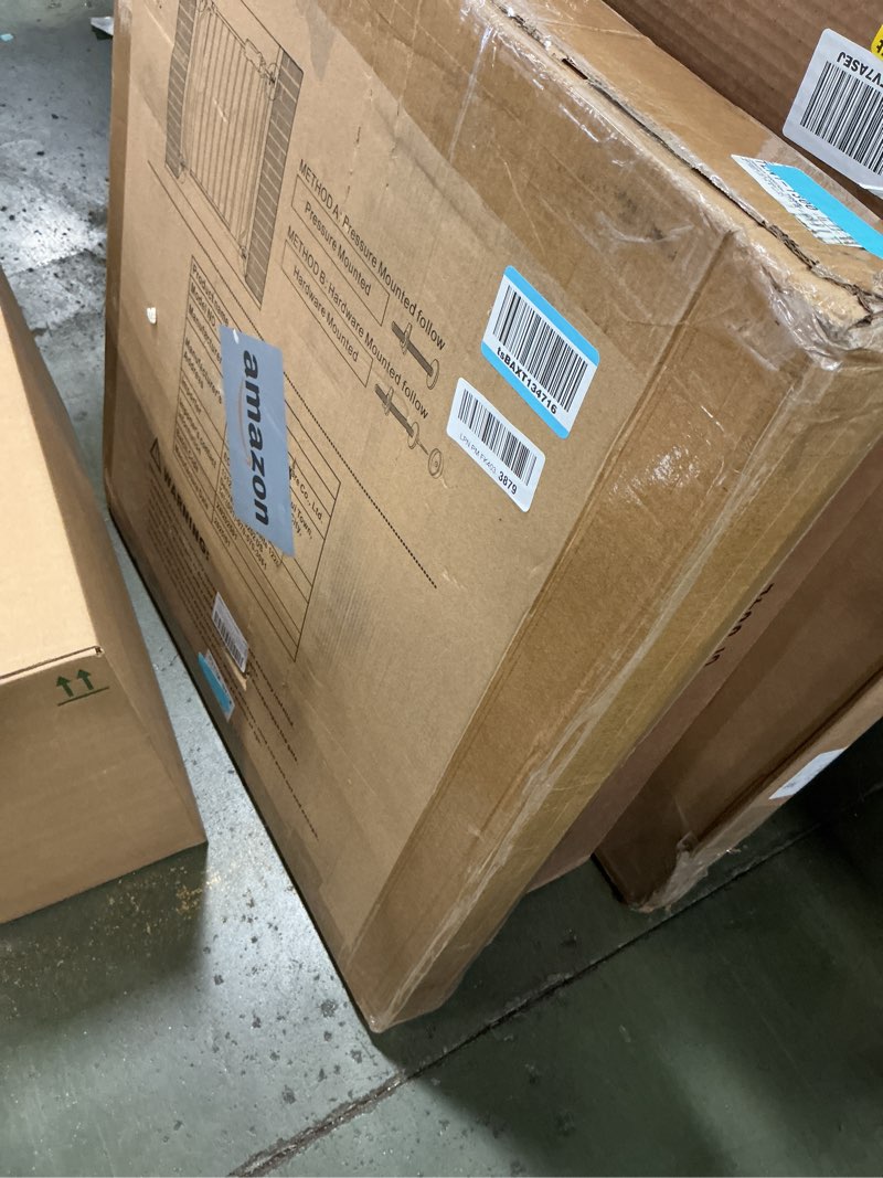 Condition photo showing New/Like New for Baby Gate for Doorways Stairs Hallway 81.1-85.8 Inch Wide, Walk Through Child Gates with Pressure Mounted Extention Kit, Indoor Safety Child Gates for Kids or Pets