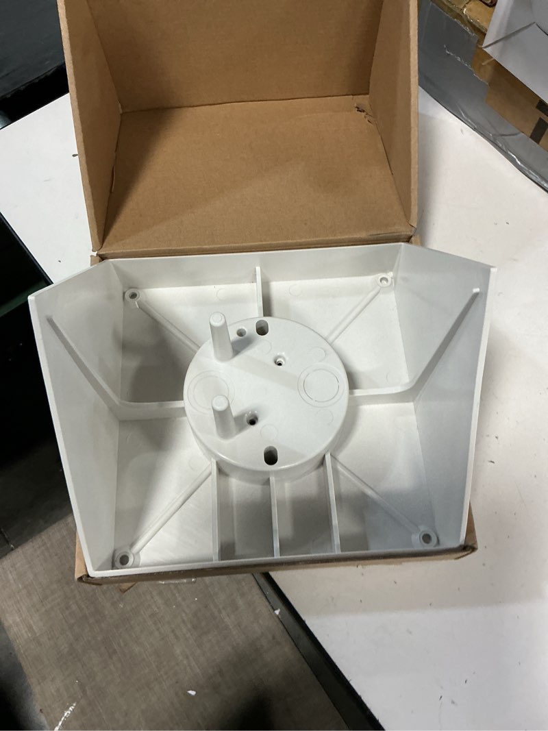 Condition photo showing Good Condition for Fan Mounting Box, FB900-1 Ceiling Fan Fixture Mounting Box Supports Fans to 70 LBS and Fixtures up to 200 LBS, Paintable Ceiling Fan Mounting Bracket Fits Cathedral Ceiling Angles of 80° or Up, White