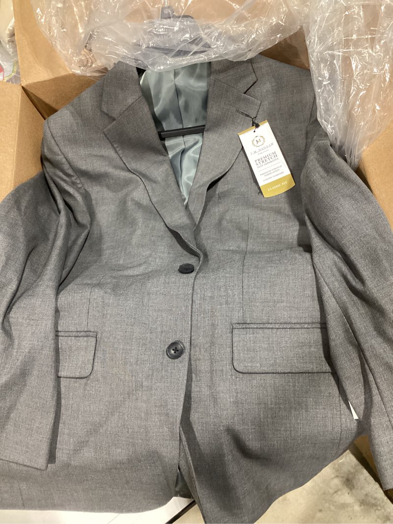 Condition photo showing New/Like New for j.m. haggar premium stretch classic fit suit separates - pants & jackets suit jacket medium grey 42
