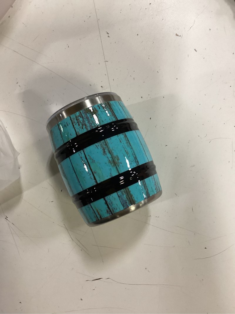 Condition photo showing Good Condition for orca barrel 12oz | temperature insulated, stainless steel tumbler with a classy wood grain print, for whiskey, beer, or coffee — dark oak 12 pcz