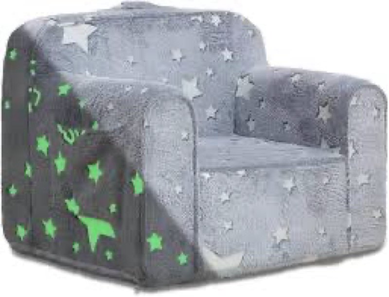 comfy toddler chair,kids foam chair,kids armchair toddler couch baby kids sofa reading chair with glow in the dark(glow star