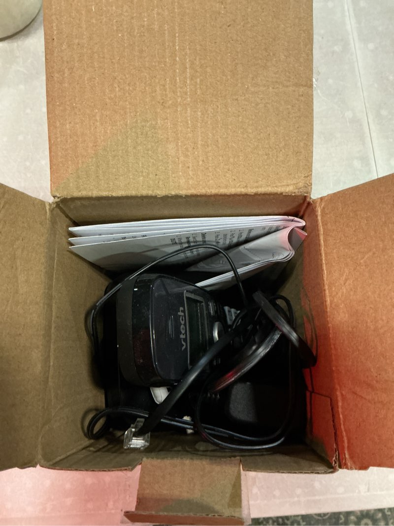 Condition photo showing Good Condition for vtech cordless phone with dect 6.0, full-duplex speakerphone, lighted display, backlit keypad, caller id/call waiting, volume control, hearing aid compatible, wall mount | vg131-11 (black) black without answering machine