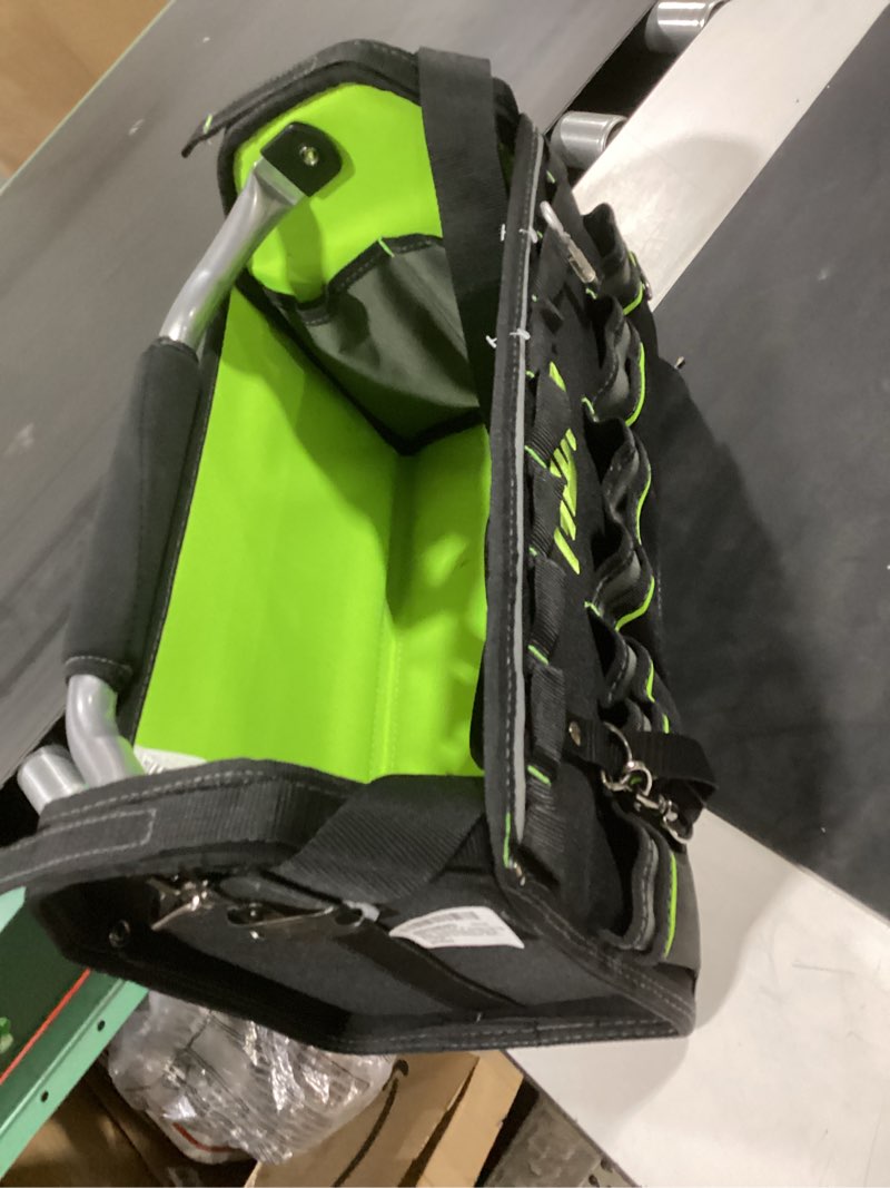 Condition photo showing Good Condition for awp tool bags, premium tool bag, black, durable tool tote, for professionals and contractors tool tote 18 inch