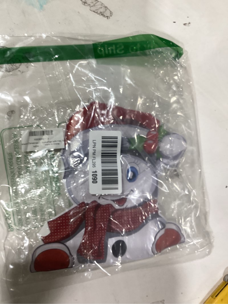 Condition photo showing New/Like New for christmas snowman peeking sticker, cute reindeer santa claus window stickers decals for car window bumper stickers christmas accessory decorations (snowman with hat, 1) a-snowman with hat 1