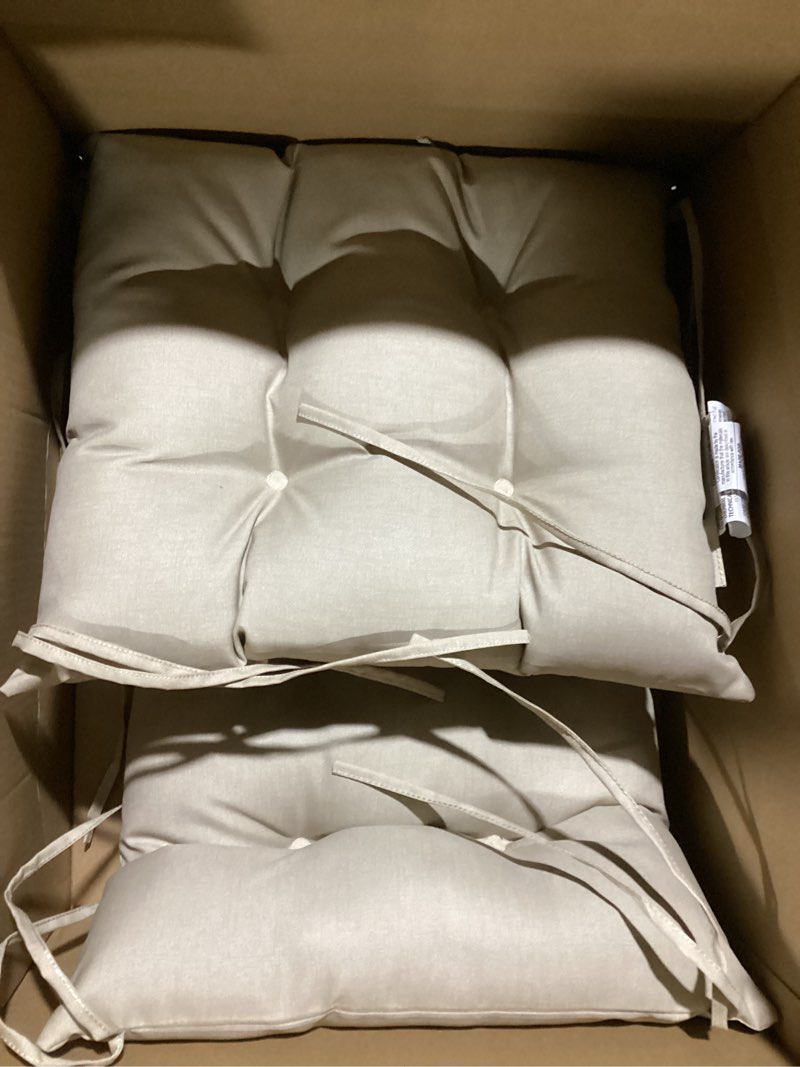 Condition photo showing Good Condition for Arden Plush Indoor/Outdoor Rocking Chair Cushion Set, 18 x 20, Water Repellent, Fade Resistant, Tufted Cushion for Rocking Chairs Blue Garden Floral Rocking Chair Cushion Blue Garden Floral