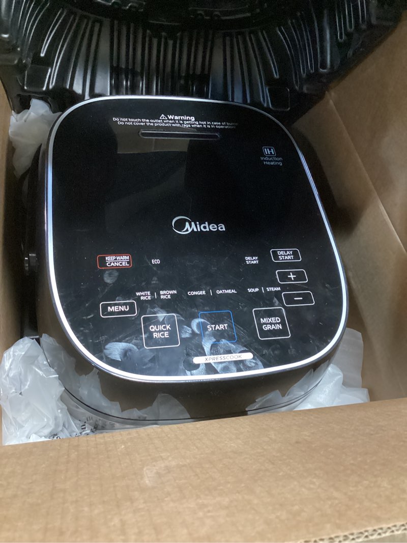 Condition photo showing Good Condition for Midea 3L Rice Cooker with Steamer Basket, 6-Cup Uncooked Capacity, Induction Heating & Fuzzy Logic Technology, 24h Delay Start & Keep Warm, Non-Stick Inner Pot