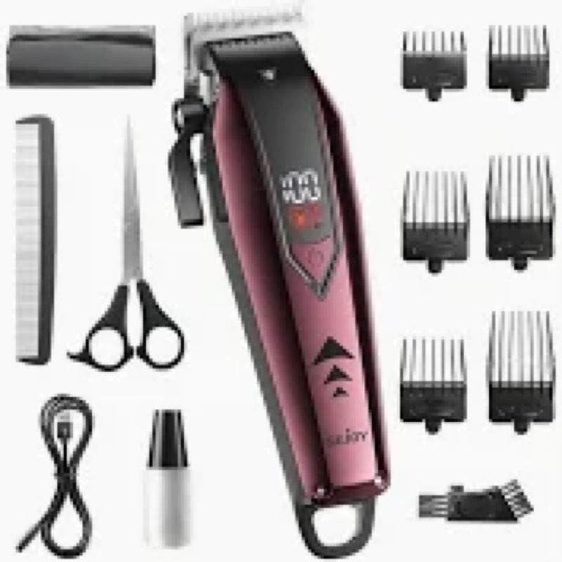 Sejoy Cordless Hair Clippers for Men, 2-Speed & 4-Position Lever & 6 Guide Combs, Mens Hair Clippers