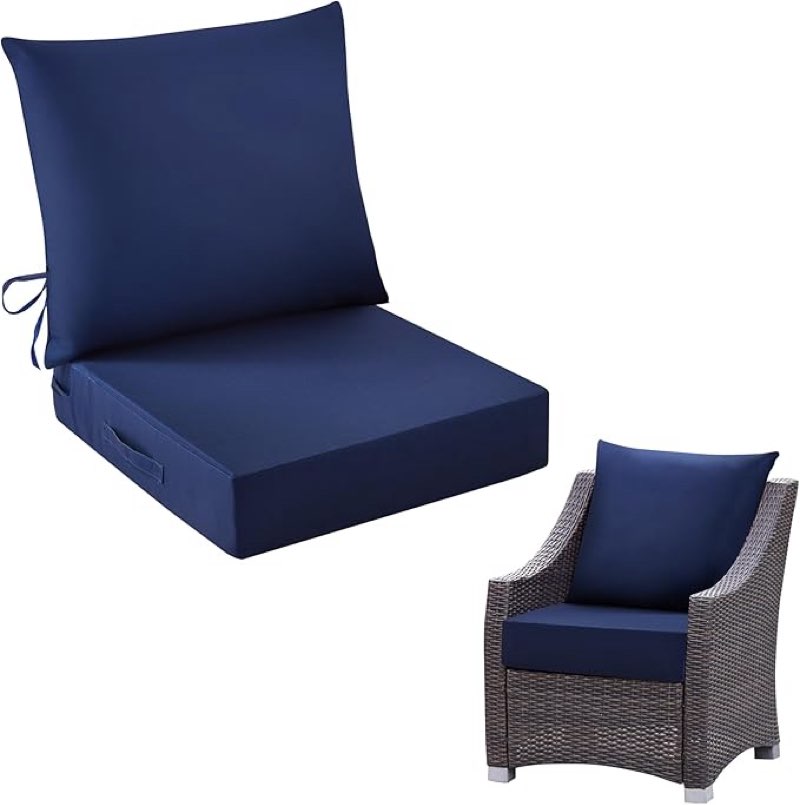 5" thicker outdoor chair cushions 2 sets 24" *24" waterproof patio chair cushions for outdoor furnit