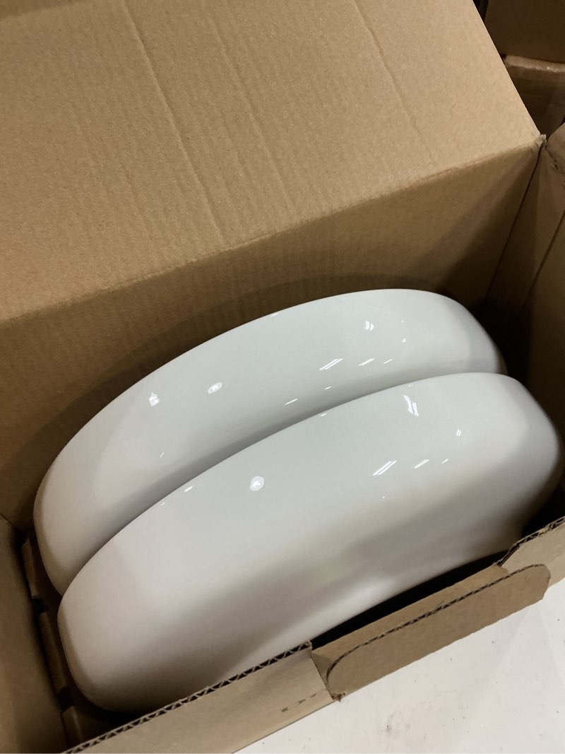 Condition photo showing New/Like New for dowan pasta bowls, 65 oz large salad bowls set of 2, 10'' serving bowls for wedding, ceramic shallow bowl plates, serving dishes for entertaining, microwave dishwasher safe soft white