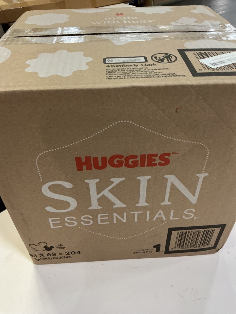 Condition photo showing New/Like New for huggies skin essentials disposable diapers - econ+ pack - size 1 - 204ct