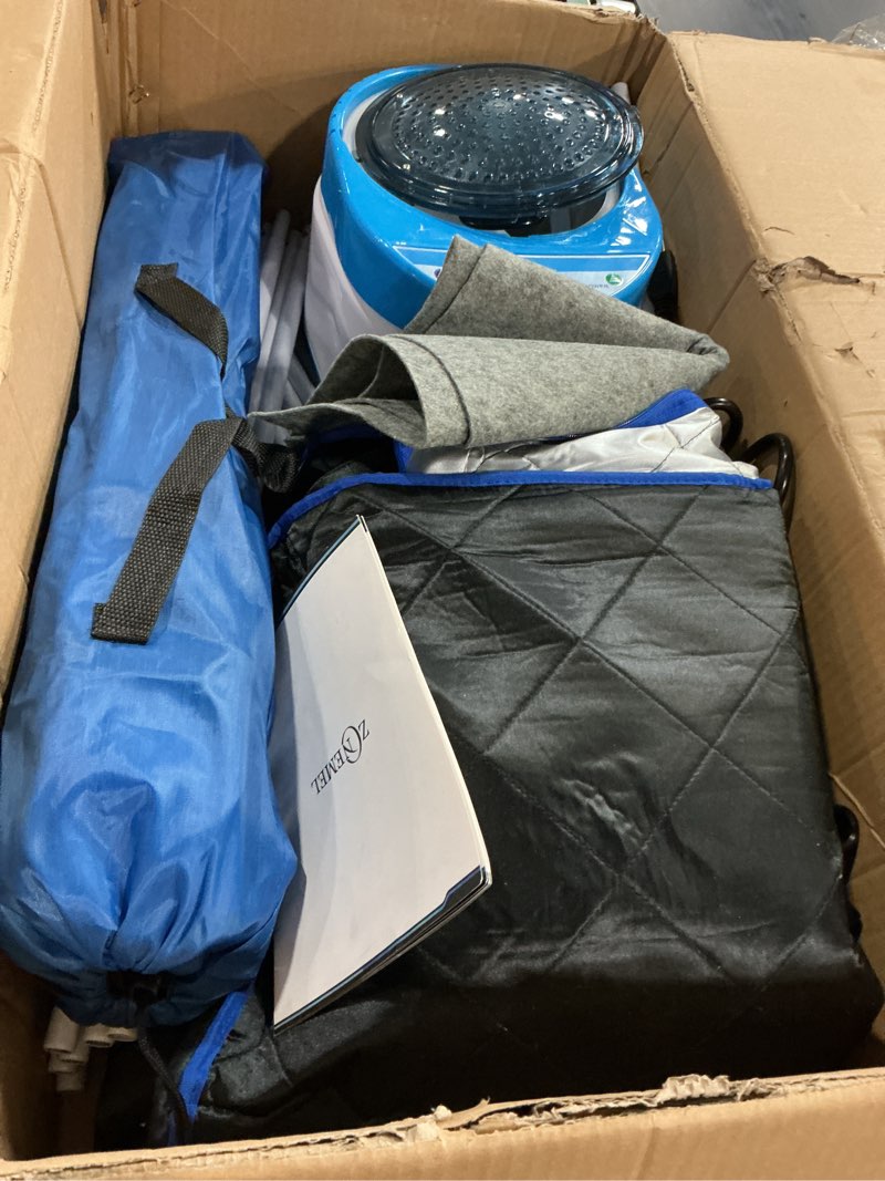 Condition photo showing Good Condition for ZONEMEL Full Size Portable Steam Sauna Kit, Personal Full Body Sauna Spa for Home Relaxation, 4 Liters 1500 Watt Steamer, Remote Control, Timer, Foldable Chair (Black, Clear Door)