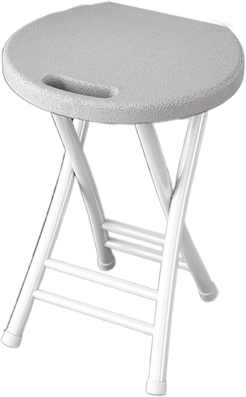 (2 pcs)Folding Stools to Sit On Portable Plastic Seating with X-Shaped Metal Frame for Convenient Carrying and Storage