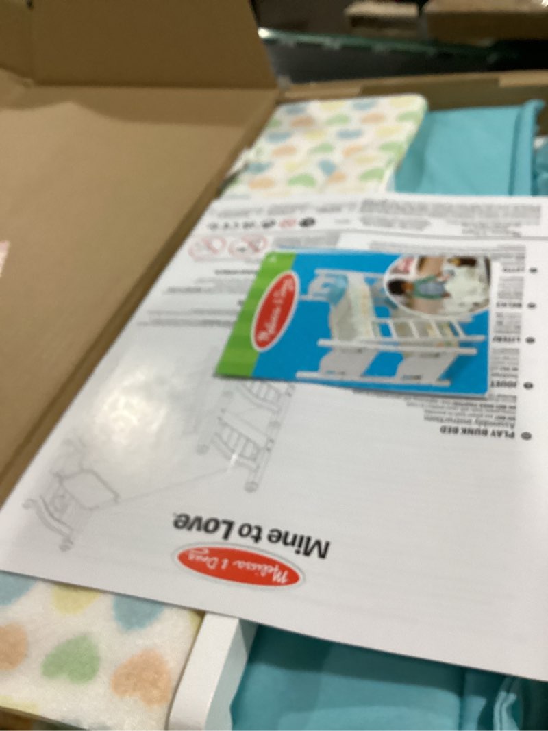 Condition photo showing As Is for Melissa & Doug Mine to Love Wooden Play Bunk Bed for Dolls up to 18 inches-Stuffed Animals - White (2 Beds, 17.4”H x 9.1”W x 20.7”L Assembled and Stacked)