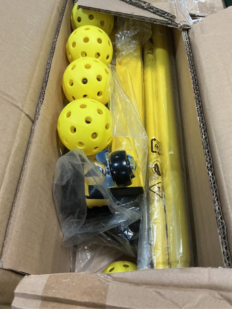 Condition photo showing Good Condition for pickleball net set with 4 fiberglass paddles, portable pickleball set with 4 fiberglass paddles, 6 balls & carry bag, easy setup for driveway, garage, kids & adults 22ft & 11ft net with 4 fiberglass paddles