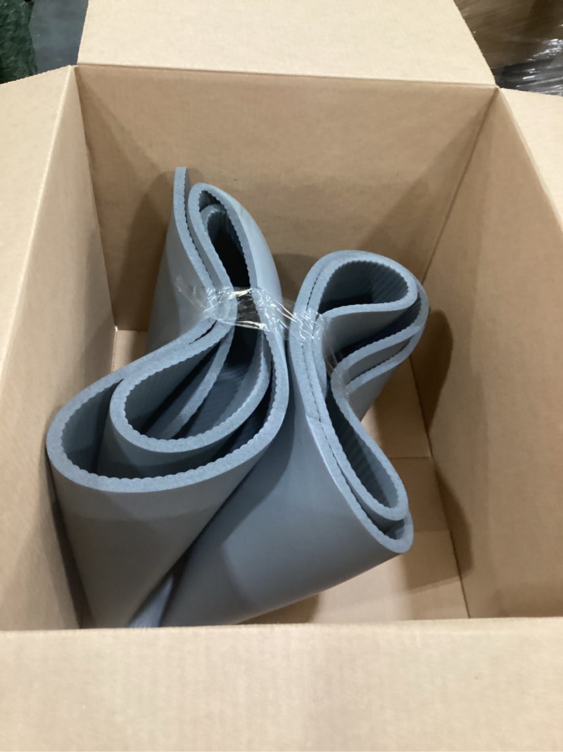 Condition photo showing As Is for gaiam yoga mat, pilates & exercise mat, thick 2/5" (10mm) workout mat with easy-cinch carrying strap for home & gym workouts grey 2/5" (10mm)