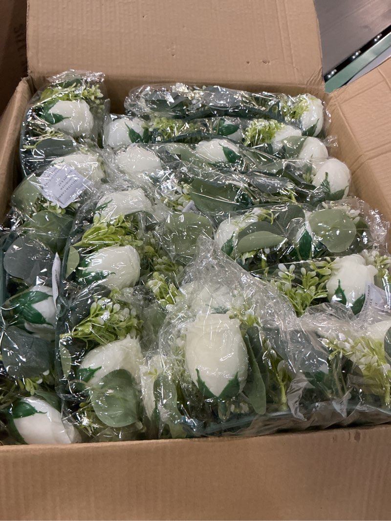 Condition photo showing New/Like New for NUPTIO Flower Balls for Wedding Centerpieces - 10 Pcs 14.2 inch Diameter Fake Flower Ball Arrangement Bouquet Party Centerpieces for Tables - White Rose Bouquet Centerpiece Flowers for Wedding Table 14.2" Diam - 10 PCS White