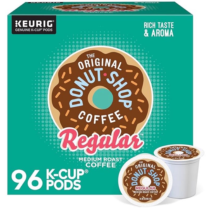 the original donut shop regular keurig single-serve k-cup pods, medium roast coffee, 96 count (best by 2027/05/19)