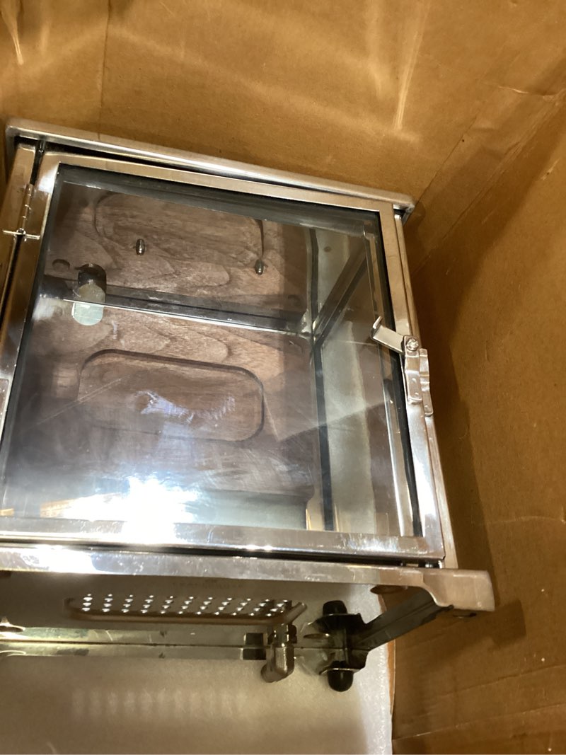 Condition photo showing As Is for crafthouse by fortessa glass cocktail smoking box with handheld smoker black smoker