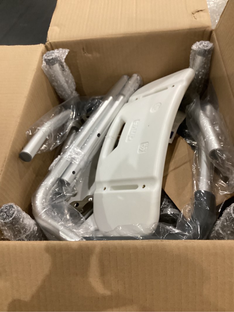 Drive Medical 12445KD-1 Shower Chair with Back and Padded Arms, Adjustable Height Bath Stool with No