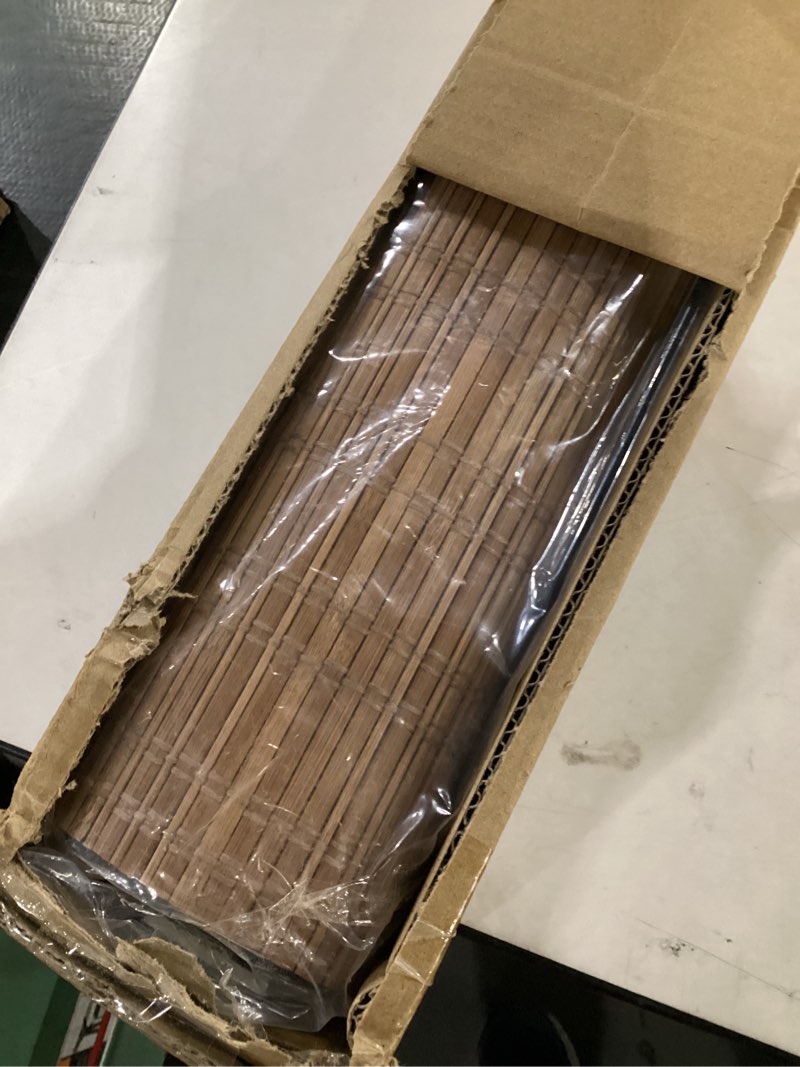 Condition photo showing New/Like New for lazblinds no drill bamboo roman shades, 34x64, tuscan b | light filtering window treatment, no tools cordless roll up bamboo blinds for window tuscan b 34'' w x 64'' h