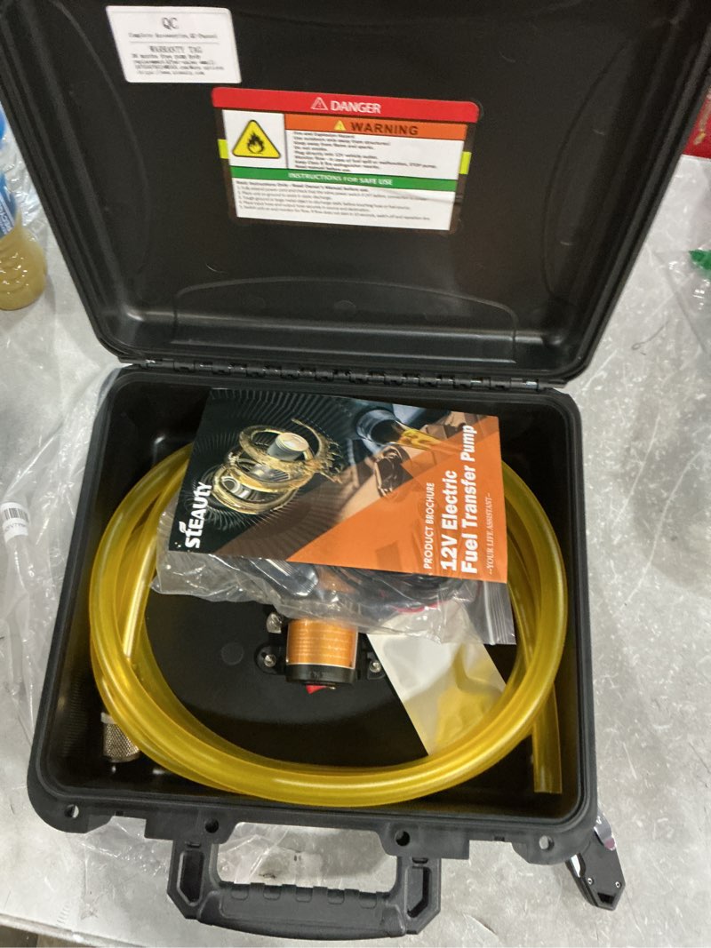 Condition photo showing Good Condition for steauty 12v 75w fuel transfer pump kit, 110gph gas transfer pump with high elastic fuel pipe & 2 pow
