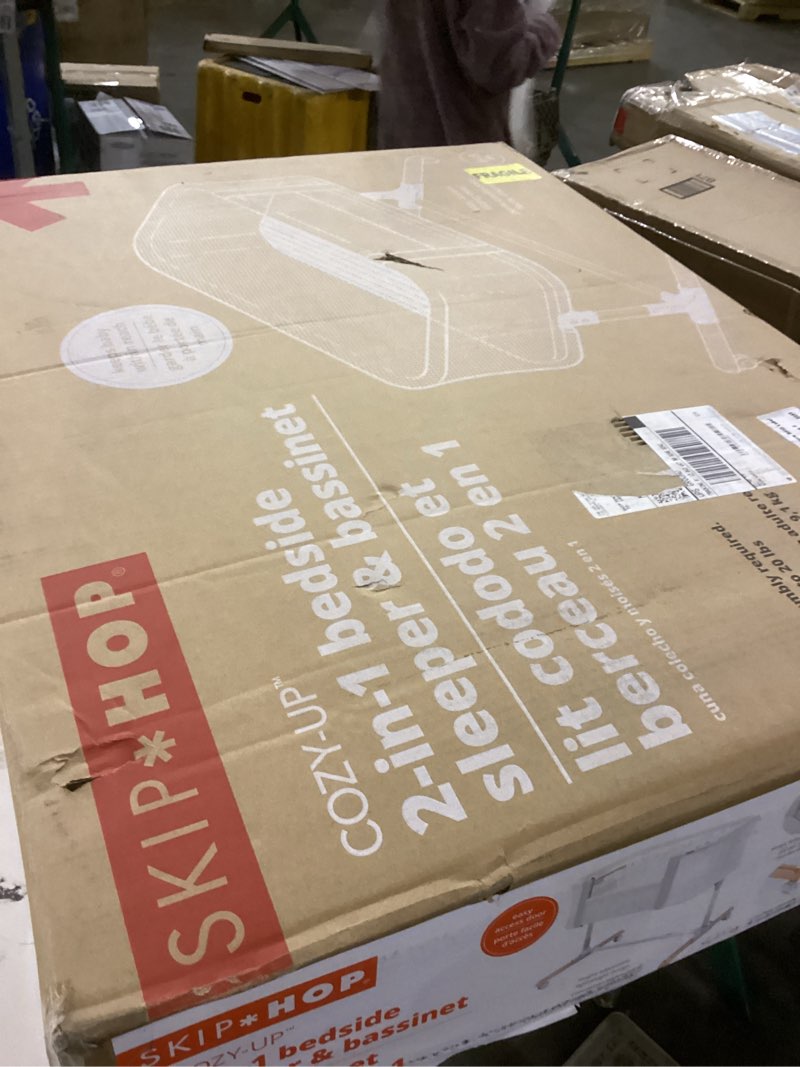 Condition photo showing New/Like New for Skip Hop Baby Bassinet, Cozy Up 2-in-1 Bedside Sleeper & Bassinet, Grey