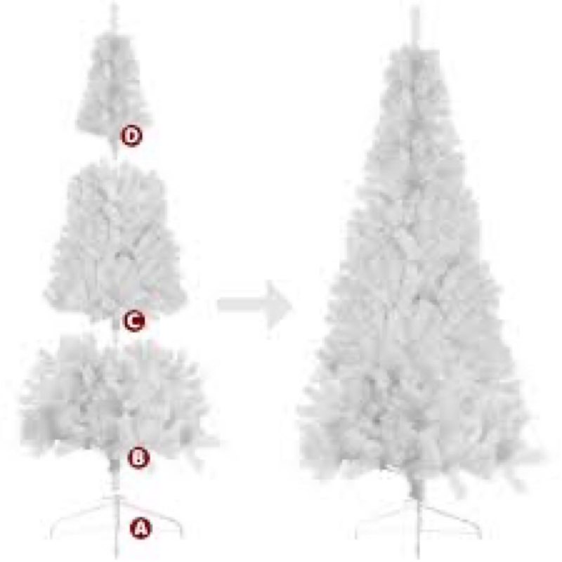 CCINEE 6ft Pine Artificial Christmas White Half Tree Easy-Assembly with Solid Metal Stand for Wall X