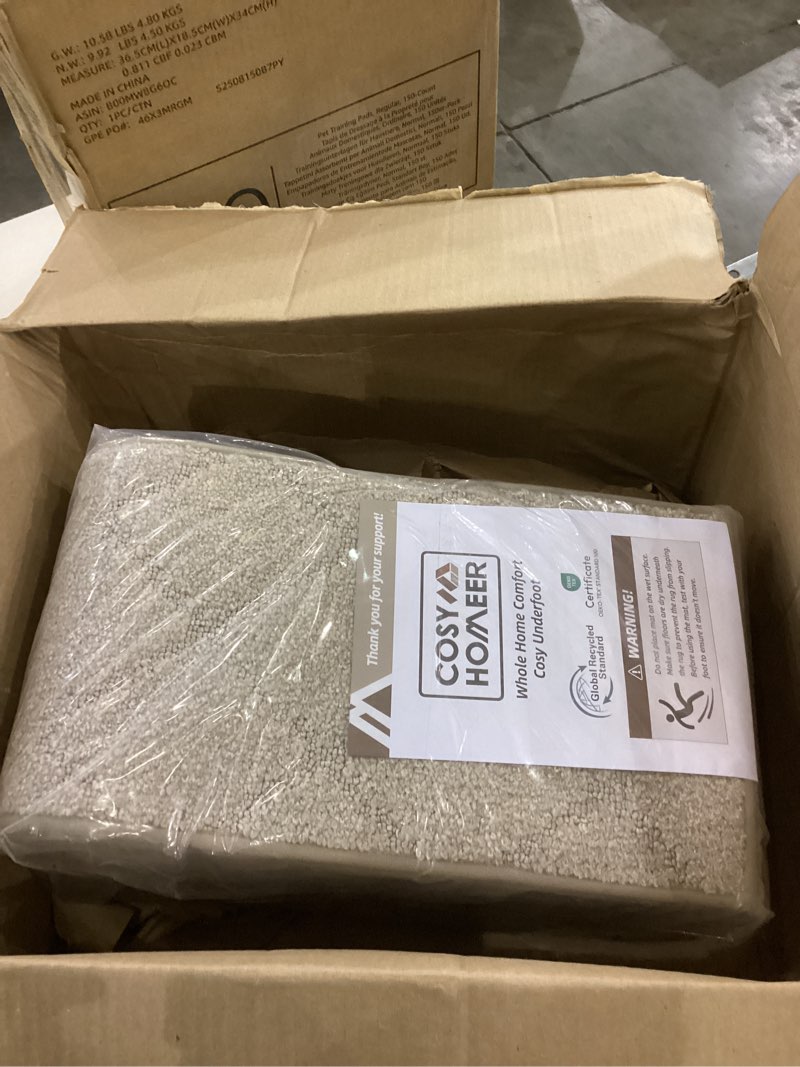 Condition photo showing New/Like New for COSY HOMEER Edging Stair Treads Non-Slip Carpet Mat 28inX9in Indoor Stair Runners for Wooden Steps, Edging Stair Rugs for Kids and Dogs, 100% Polyester TPE Backing (15pc, Beige) Beige 15pc