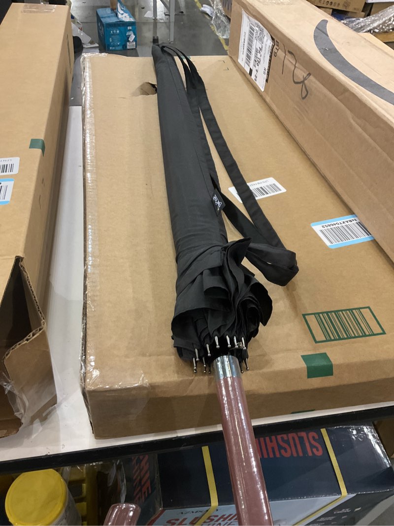 Condition photo showing Good Condition for Royal Walk Windproof Large Umbrella for Rain 54 Inch Automatic Open for 2 Persons Wind Resistant Big Golf Umbrellas for Adult Men Women Classic Wooden Handle Fast Drying Strong 16 Ribs Travel 120cm Black