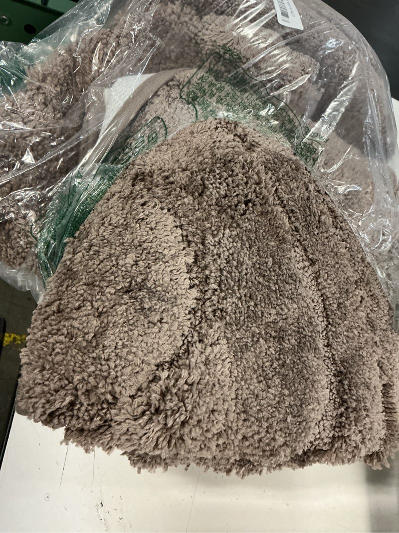Condition photo showing As Is for hebe bathroom rugs sets 5 piece, soft absorbent microfiber bath mat for bathroom, non slip washable bath rug set with toilet cover, bath runner and u-shaped contour toilet rug, coffee 18"x26"+20"x32"+20"x48"+u20"x24"+cover19"x21" brown