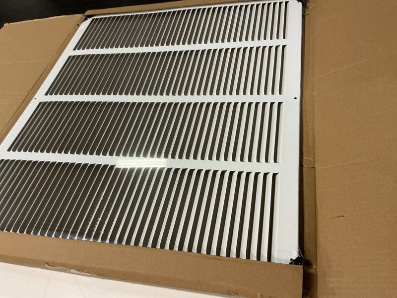 Condition photo showing Good Condition for Fits 24x20 Duct Opening | Steel Return Air Grille by Handua | Vent Cover Grill for Sidewall and Ceiling | White | HVAC Cold Air Intake Grille | Outer Dimensions: 25.75"W X 21.75" 1 24"W x 20"H [Duct Opening]