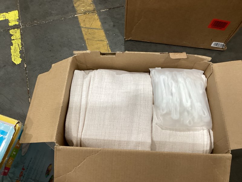 Condition photo showing Good Condition for miulee pinch pleated thick linen curtains 108 inch 4 panels set ivory cream back tab memory trained pinch pleat semi sheer light filtering privacy curtains window drapes for living room bedroom birch birch 40"w x 108"l (pack of 4)