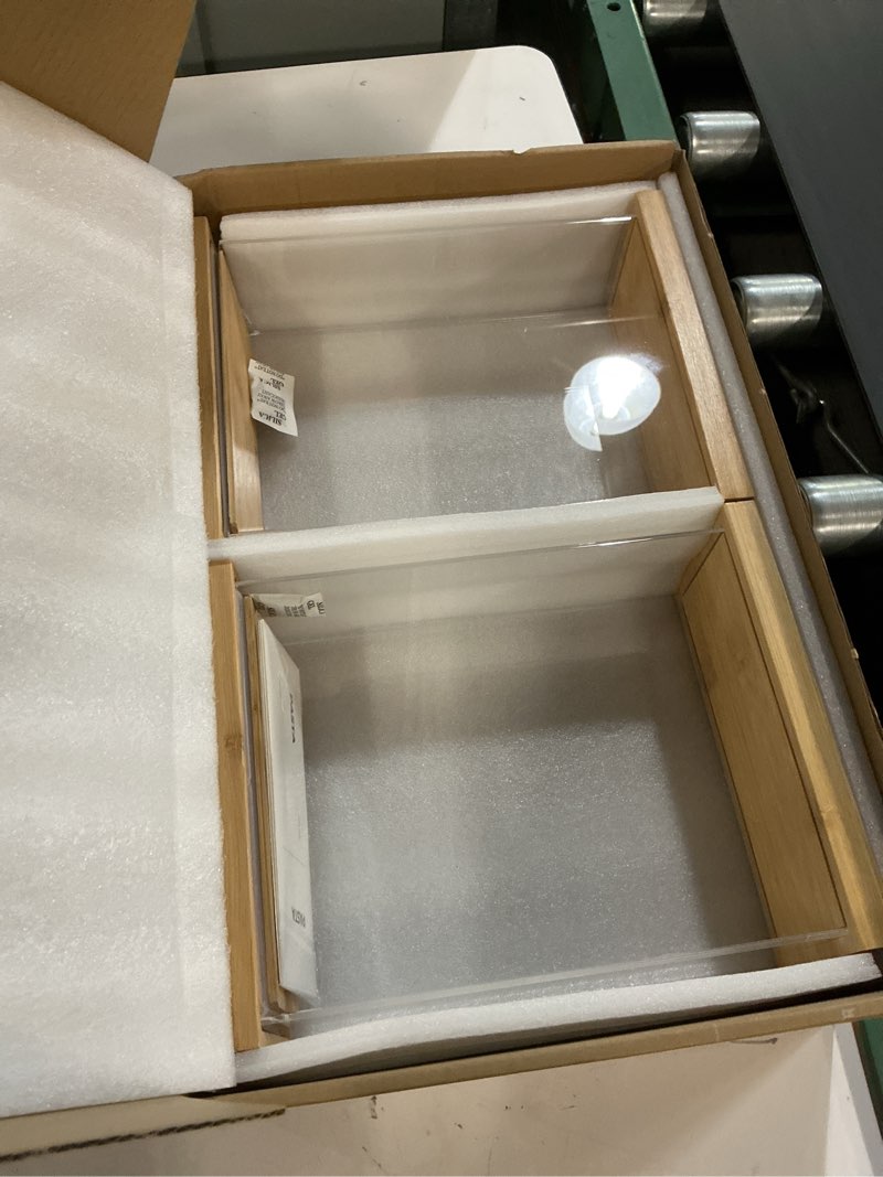 Condition photo showing New/Like New for apt 1101 bamboo food dispenser | kitchen organizers and storage | airtight pantry organizers and storage container | cereal, rice, flour, snack storage (2, large) 2 large