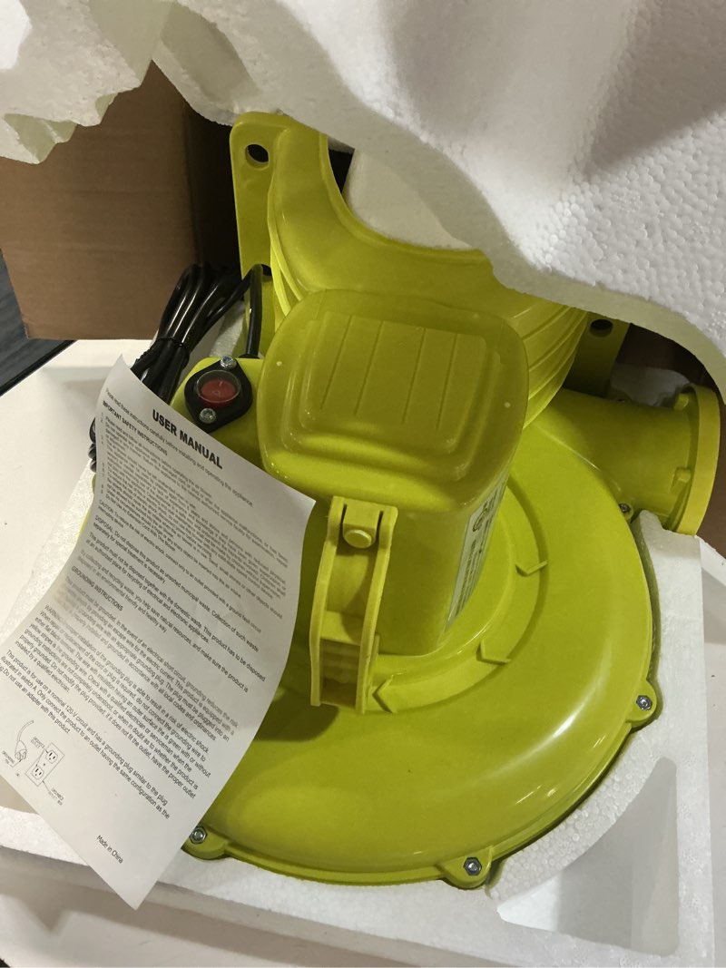 Condition photo showing Good Condition for bounce house blower for inflatables, 480w 0.64hp powerful & portable fan pump for inflatable bouncy castle, jumper, bubble house, water slide 480w/0.64hp
