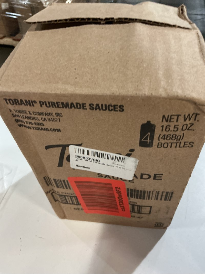 Condition photo showing New/Like New for (( BEST BY /SEP/2026))Torani White Chocolate Sauce 16.5 OZ (Pack of 4)