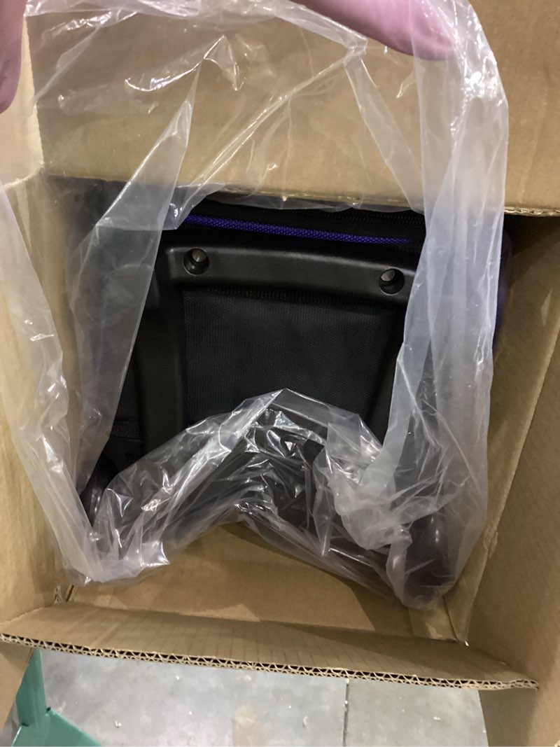 Condition photo showing As Is for 2 Ball Bowling Bag with Wheels, Double Bowling Ball Bag 2 Ball Roller w/Separate Compartment for Shoes Up to US Mens Size 16, w/Retractable Handle Extends to 40" & Accessories Pocket Purple