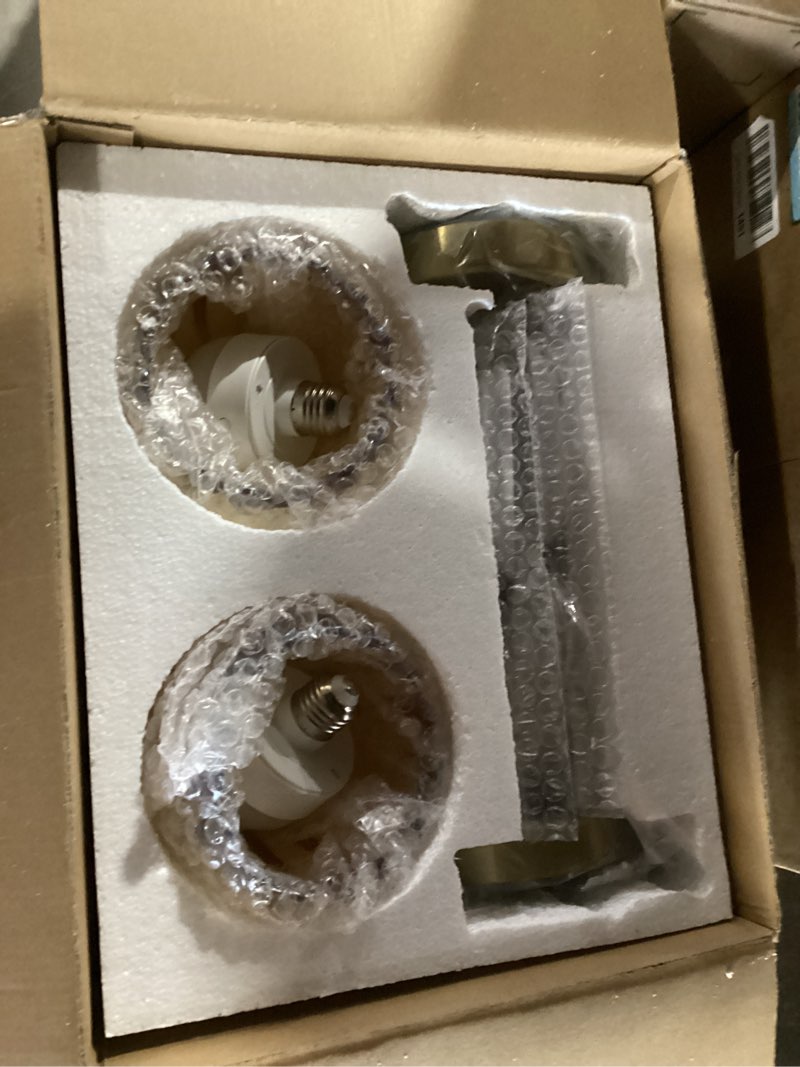 Condition photo showing New/Like New for vintage battery operated wall sconce, amber tulip glass lampshade wireless rechargeable battery powered led wall light with remote dimmable for bedside bedroom doorway living room, set of 2 gold-amber gold