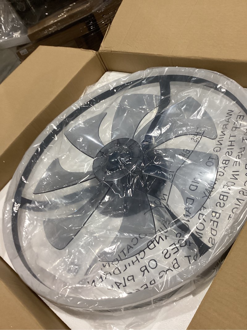 Condition photo showing Good Condition for volisun low profile ceiling fans with lights and remote, 24in flush mount ceiling fans with light, 3000k-6500k dimmable fandelier led fan light, black bladeless ceiling fans with lights for bedroom black 24 inch