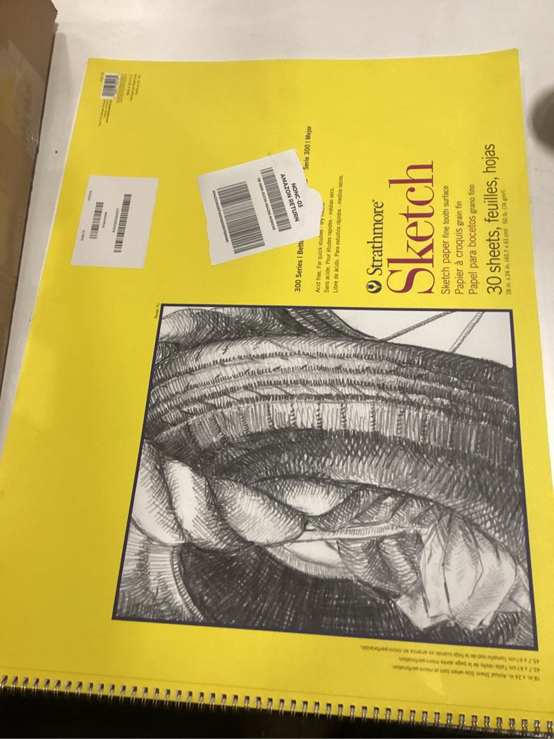 Condition photo showing Good Condition for Strathmore 300 Series Sketch Pad, 18x24 inch, 30 Sheets, Side Wire - Artist Sketchbook for Drawing, Illustration, Art Class Students 18x24 inch Pad