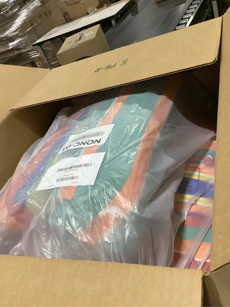 Condition photo showing As Is for funberry adirondack chair cushions set of 2, thicken comfy cushions for rocker non slip fade shield waterproof high back with ties stripe 2 pack