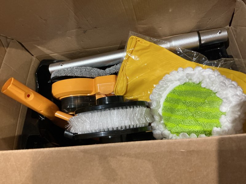 Condition photo showing As Is for qimedo 6000mah battery cordless electric mop m3 pro, 800rpm electric power scrubber & mops for floor cleaning, automatic spin mops with smart display,rotating mop with led light & water spray