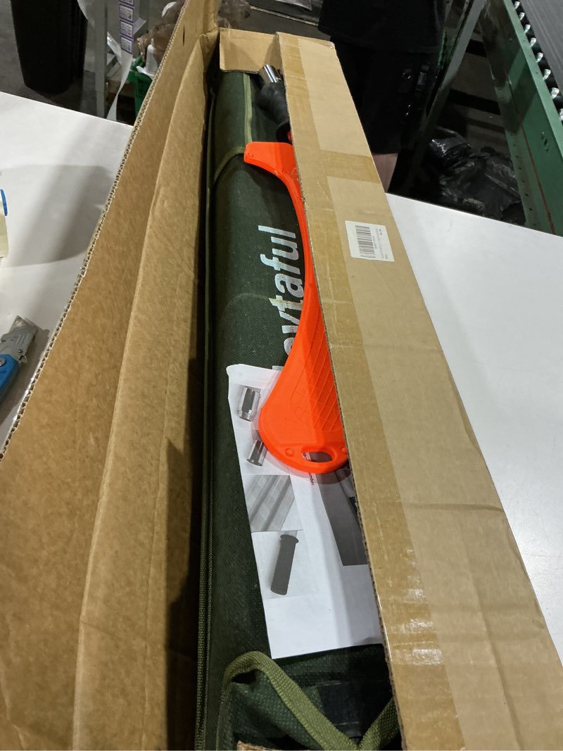Condition photo showing New/Like New for 26 foot tree trimmer pole saw manual pruner cutter with 2 styles blade (yellow)