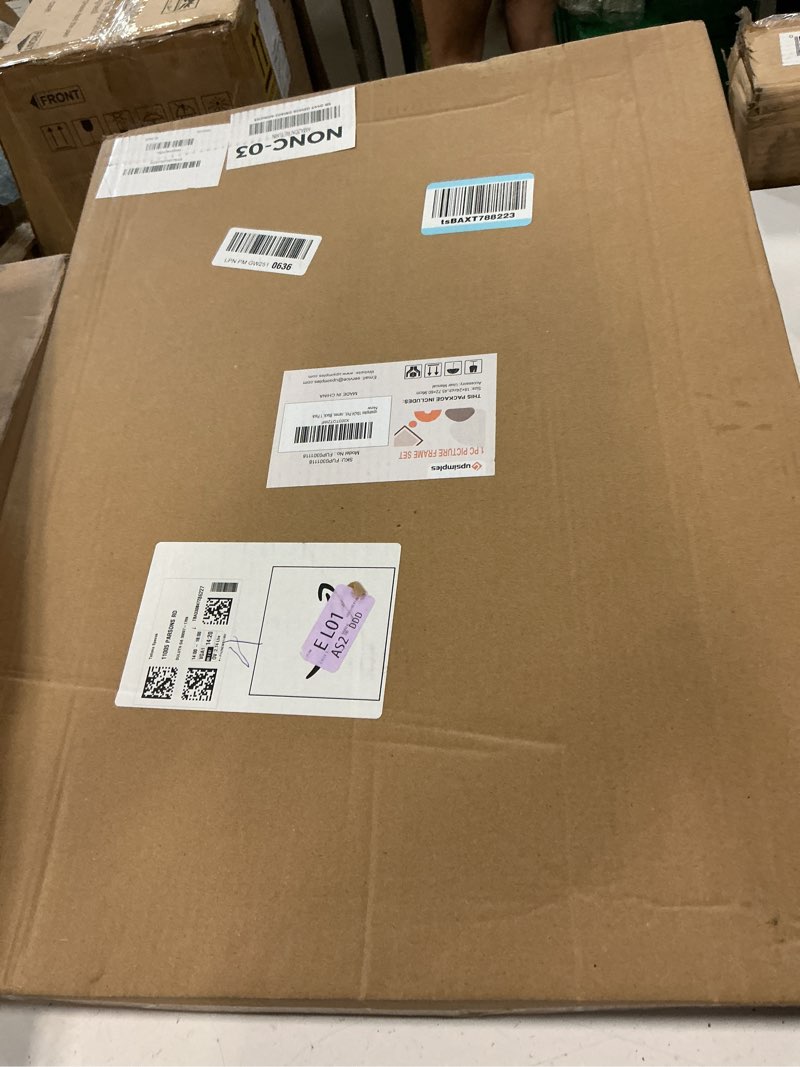 Condition photo showing New/Like New for upsimples 18x24 picture frame, display pictures 16x20 with mat or 18 x 24 without, wall hanging poster frames, black, 1 pack black 18x24