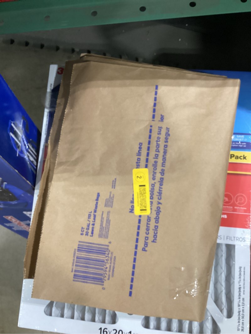 Condition photo showing Good Condition for lowe's 30-gallon scent free brown/tan outdoor paper lawn and leaf trash bag 5 -count