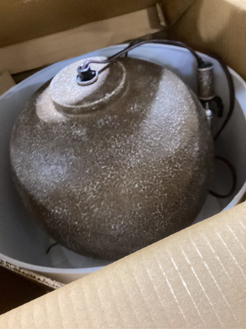 Condition photo showing Good Condition for signature design by ashley neavesboro transitional metal table lamp with 3-way switch, dark brown & white