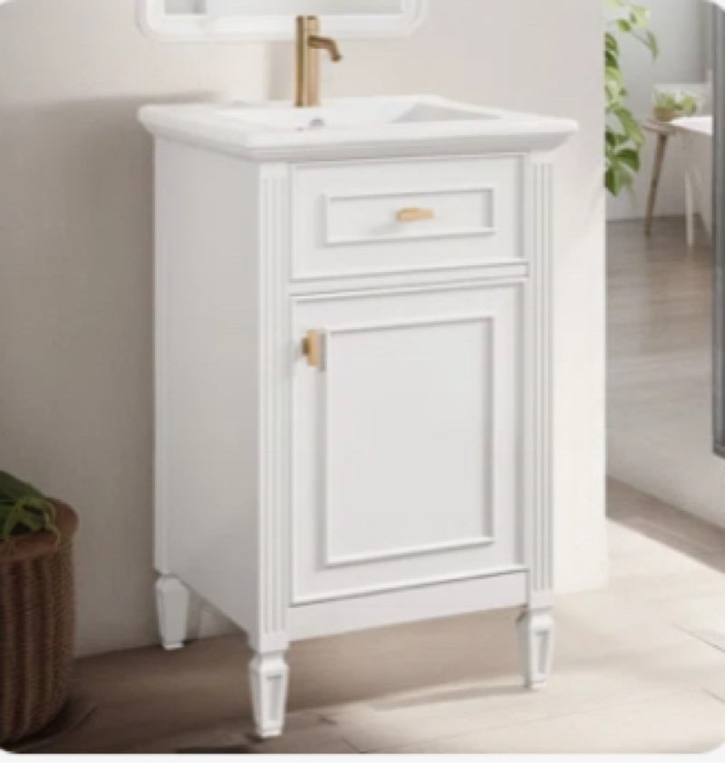 20" single bathroom vanity set with ceramic top