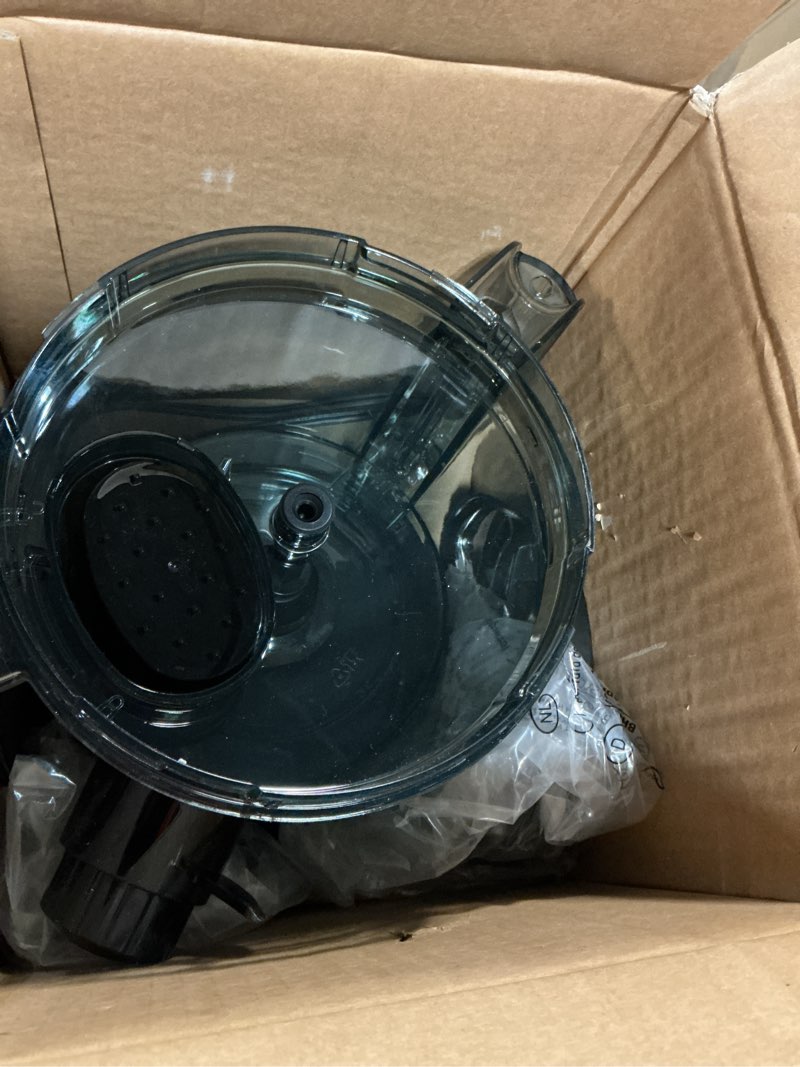Condition photo showing As Is for newbulig food processor 10.5 cup, vegetable choppers with slicing shredding chopping kneading, dishwasher safe, food grinder, stainless steel blades, for smoothie fruit dough, 2.6qt black 8.35"l * 10.04"w * 15.94"h