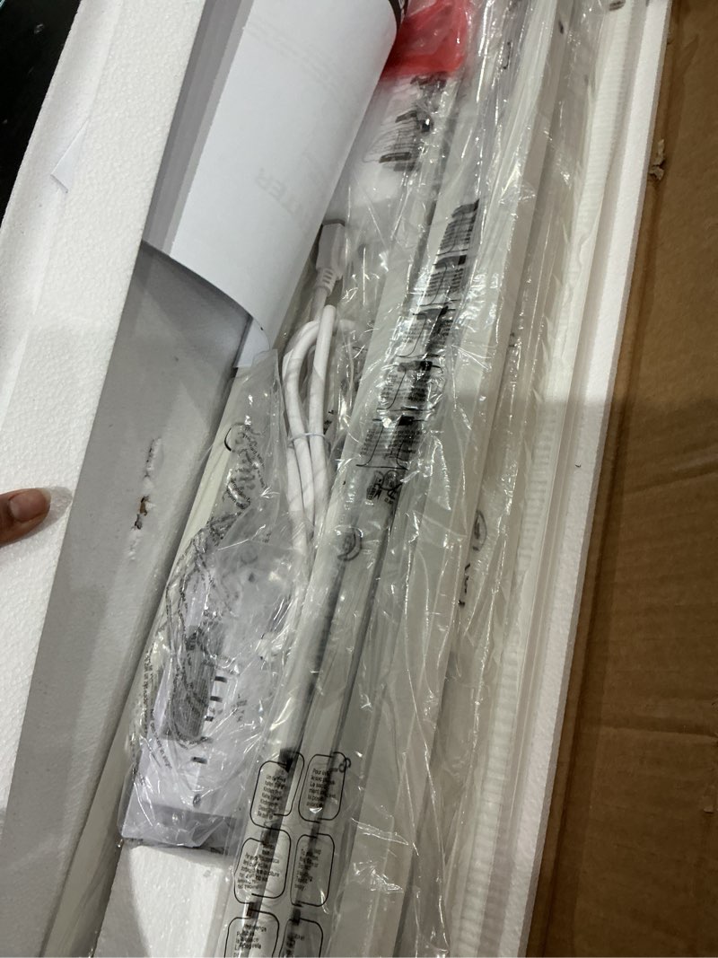 Condition photo showing Good Condition for superjare console table with outlet, 63 inch sofa table with charging station, narrow entryway table, skinny hallway table, behind couch table, for living room, plants, white white 7.9"d x 63"w x 31.5"h