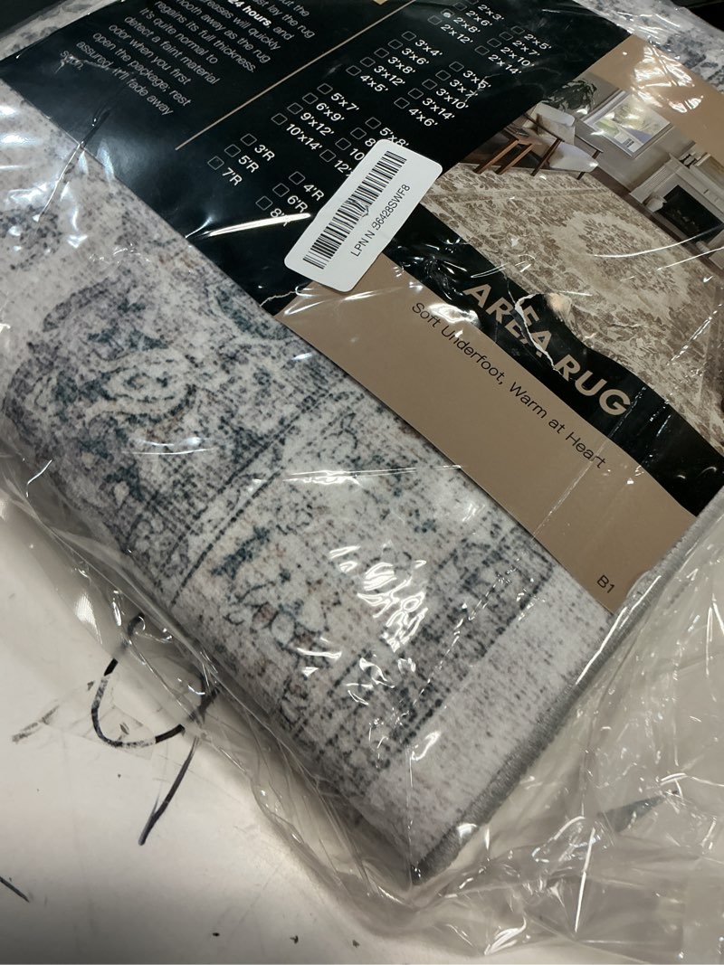 Condition photo showing Good Condition for washable 2x8 hallway runner rug: vintage water resistant kitchen entryway rug ultra soft living room bedroom carpet with non slip backing indoor low pile floor mat for bathroom dining room(2x8,beige) 2' x 8' (rectangular) beige