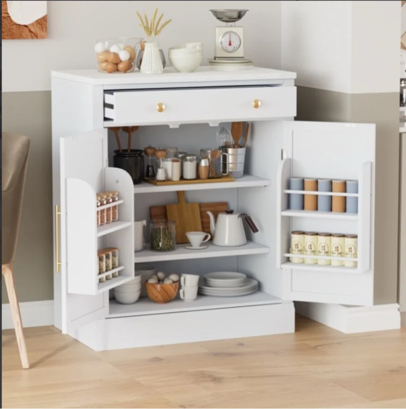 modern freestanding kitchen pantry,buffet food storage, coffee bar n717p221574k